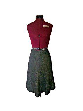 LOFT Ann Taylor Skirt 0 Brown Wool Blend Tweed A-Line Lined Classic Career